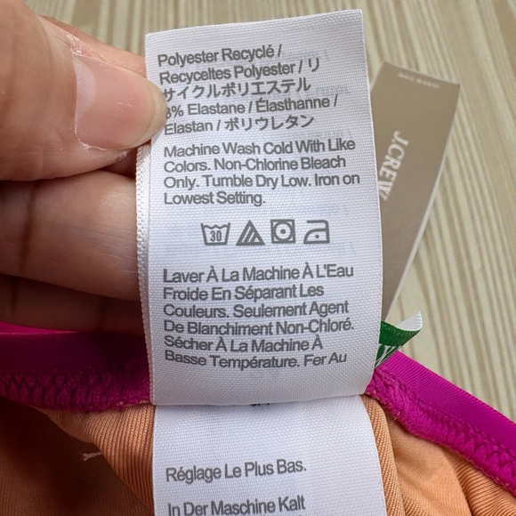 J Crew Women’s Bow Tie One Shoulder One Pc Fuchsia/Hot Pink Swimsuit Sz 24 NIP - Picture 8 of 11